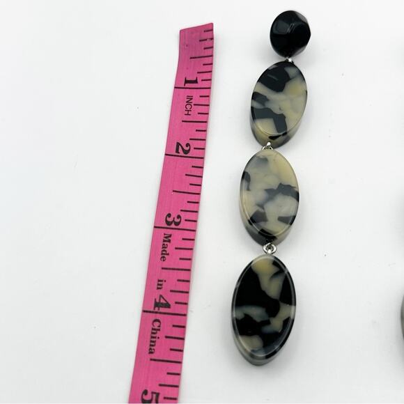 Rachel Comey Bond Drop Earring Dalmation Anthropologie Gray Black Dangle Jewelry - Picture 3 of 9